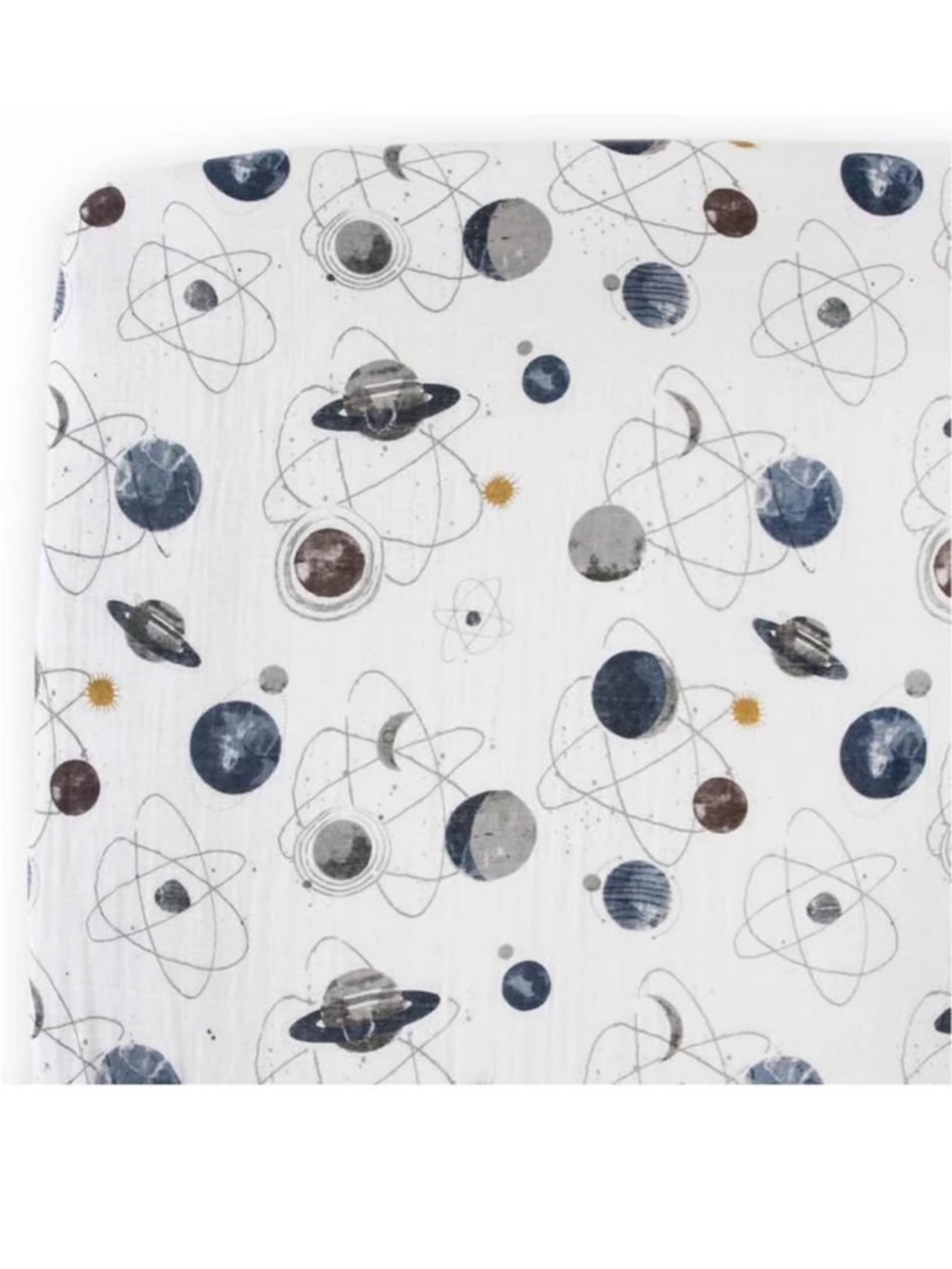 Space Planet Muslin Crib/Toddler Bed Fitted Sheet
